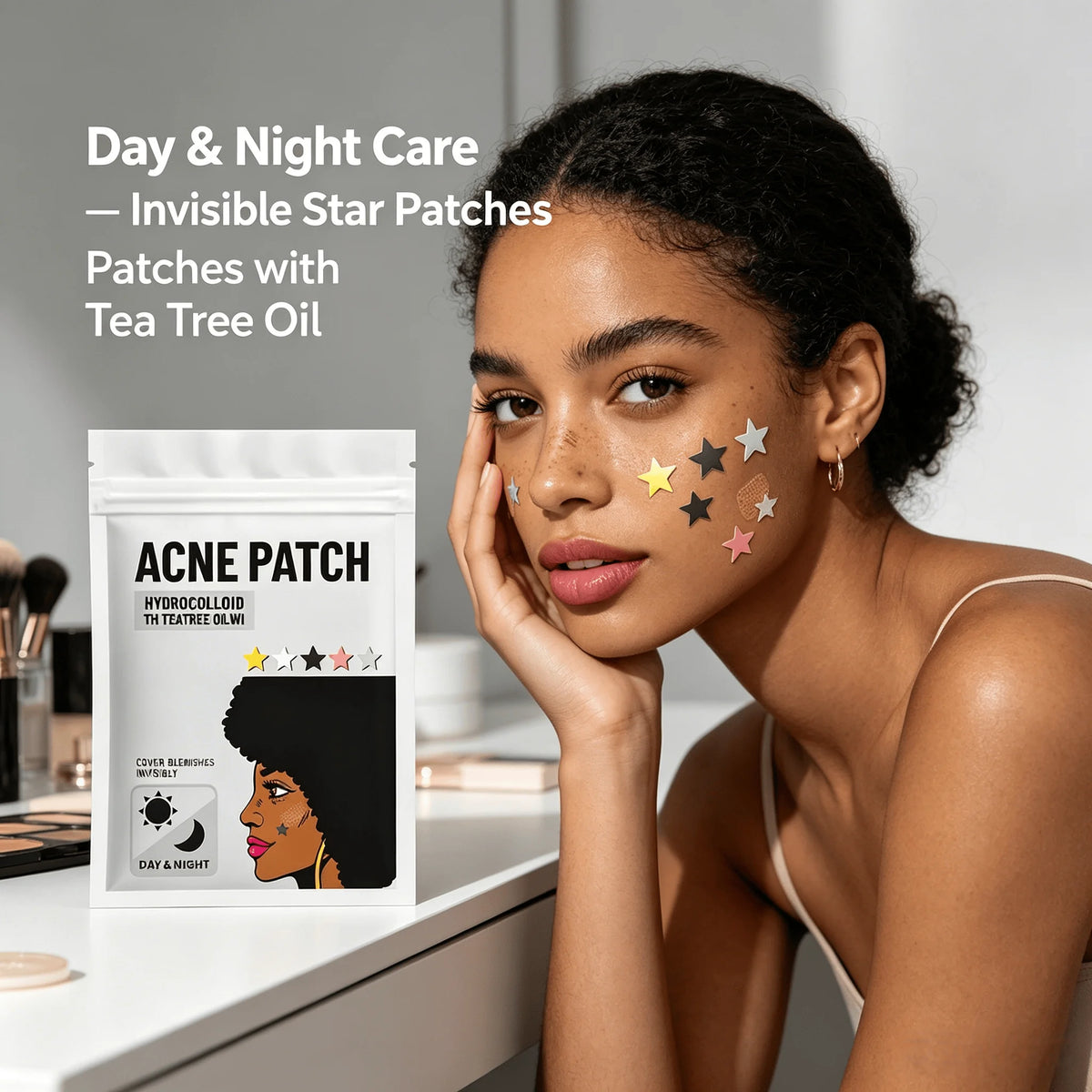 320/1600/1920pcs Colorful Star Hydrocolloid Pimple Patches, Multi Size Invisible Face Dot Stickers