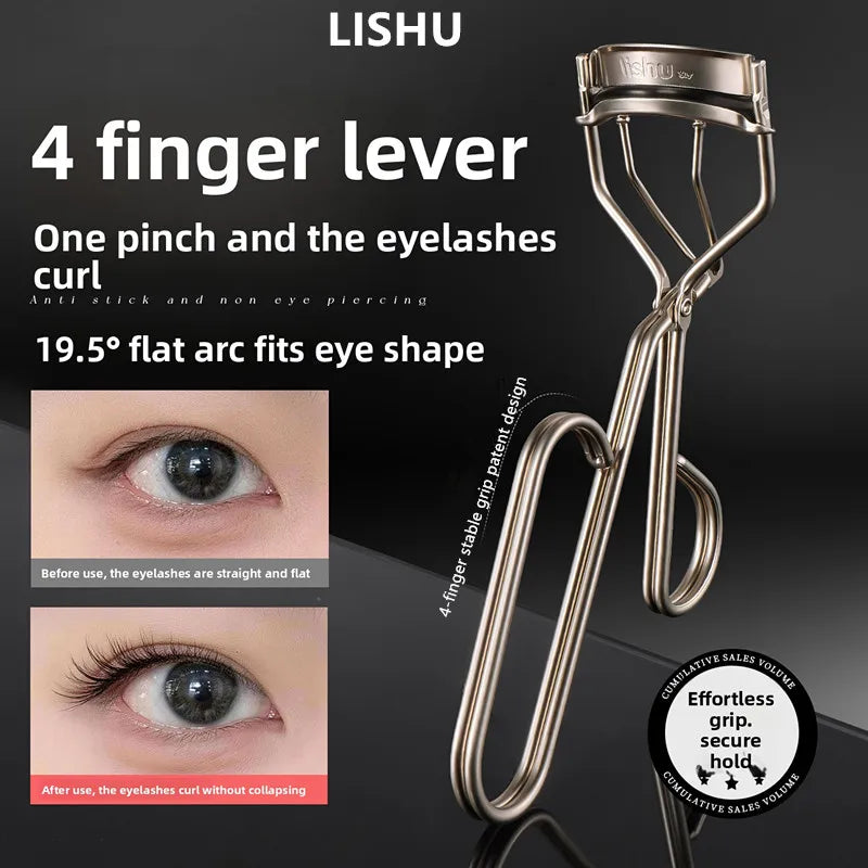 LISHU Wide Angle Eyelash Curler Non-Pinch Eye Lash Curler Long Lasting Styling Curl Makeup Tool Beginner-Friendly & Battery-Free