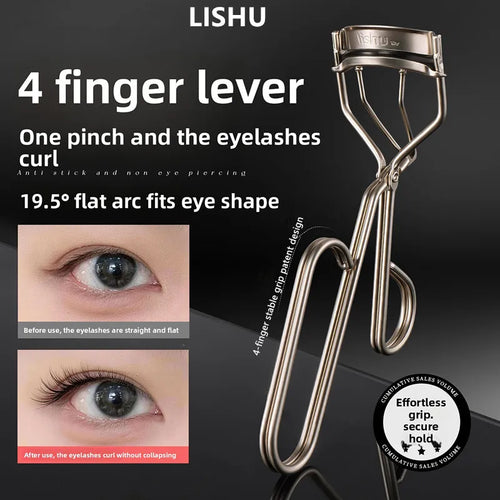 LISHU Wide Angle Eyelash Curler Non-Pinch Eye Lash Curler Long Lasting Styling Curl Makeup Tool Beginner-Friendly & Battery-Free