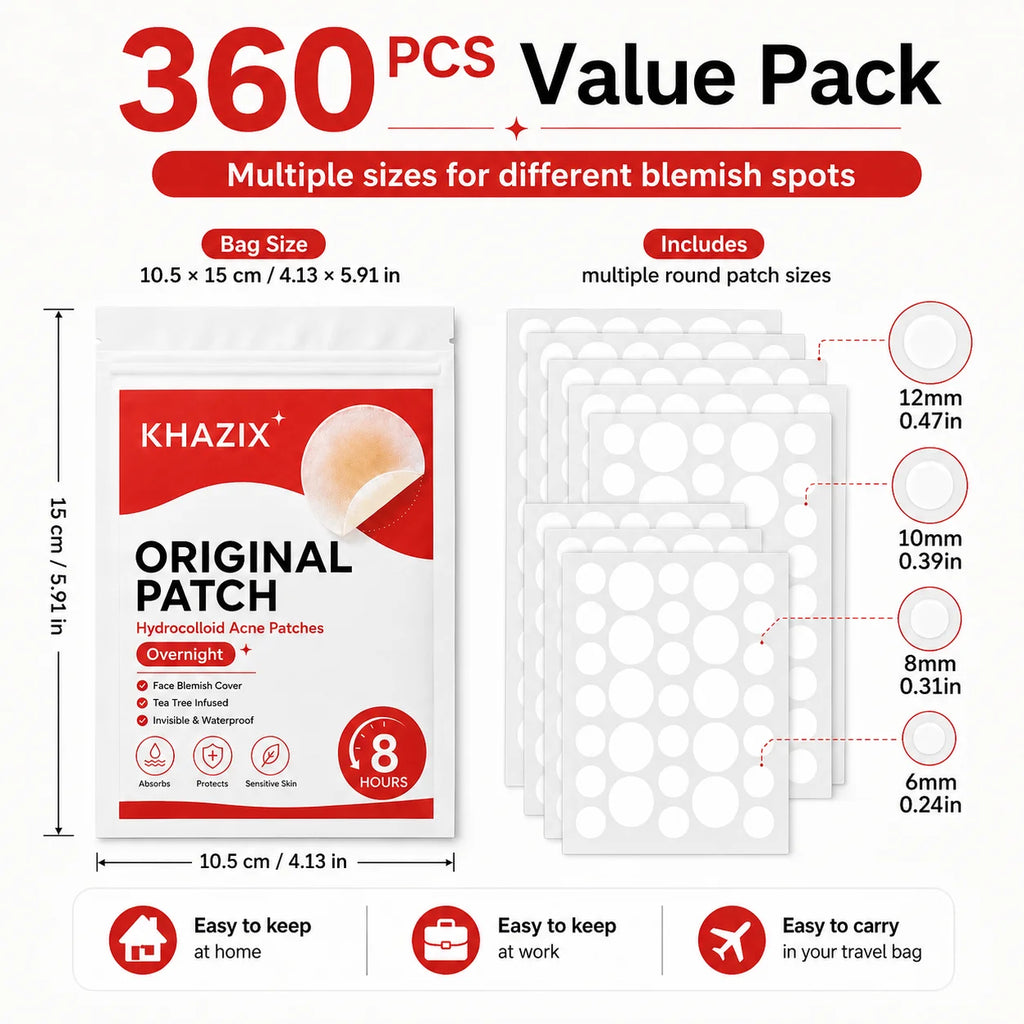 360/36pcs Count Invisible Hydrocolloid Pimple Patches, Clear Acne Spot Covers for Blemishes and Pimple Marks