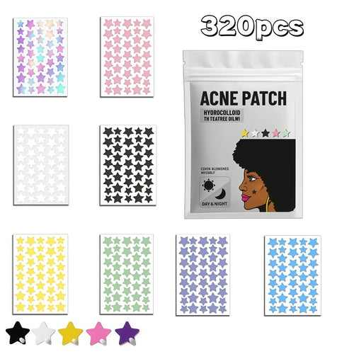 320/1600/1920pcs Colorful Star Hydrocolloid Pimple Patches, Multi Size Invisible Face Dot Stickers
